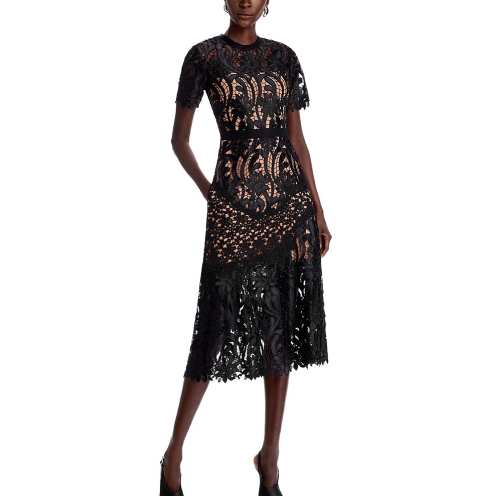 Price Firm - Self-Portrait Prairie Guipure Lace Midi Dress